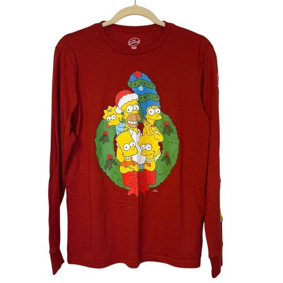Simpsons Christmas Long Sleeve Tee Shirt Sz. S Holidays - Picture 1 of 5